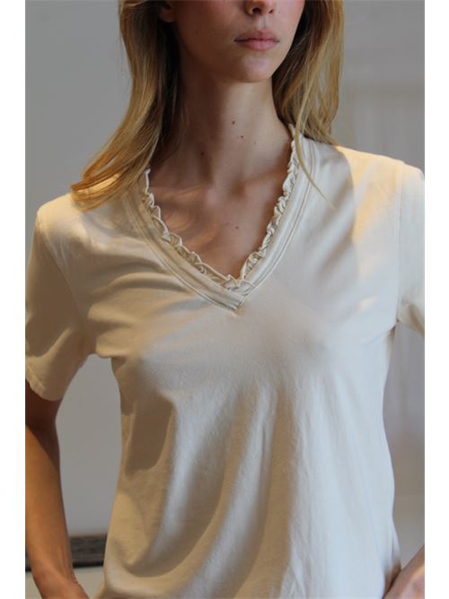 T-shirt m/corta con scollo v rouches DIECI MINUTI | 196194